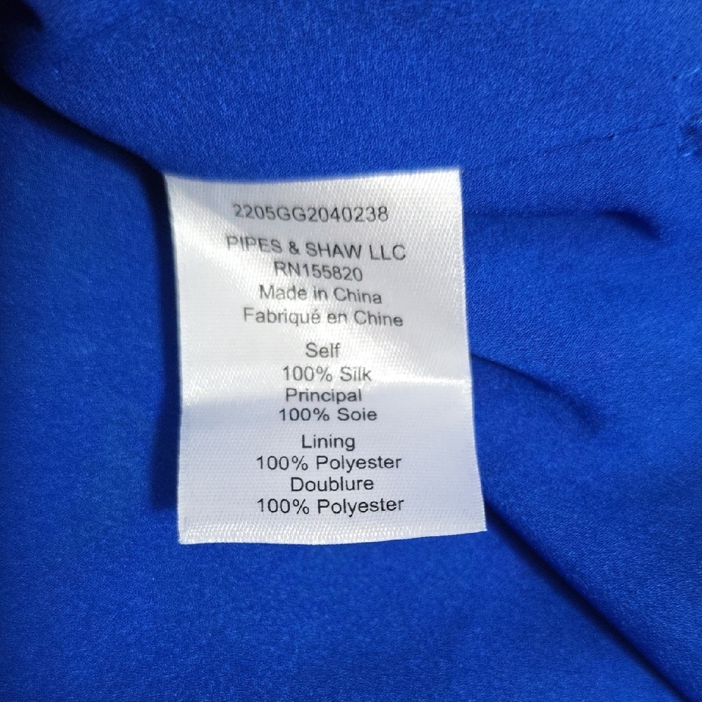 Veronica Beard Lyric One-Shoulder Silk Top in Cobalt Multi - Picture 7 of 10